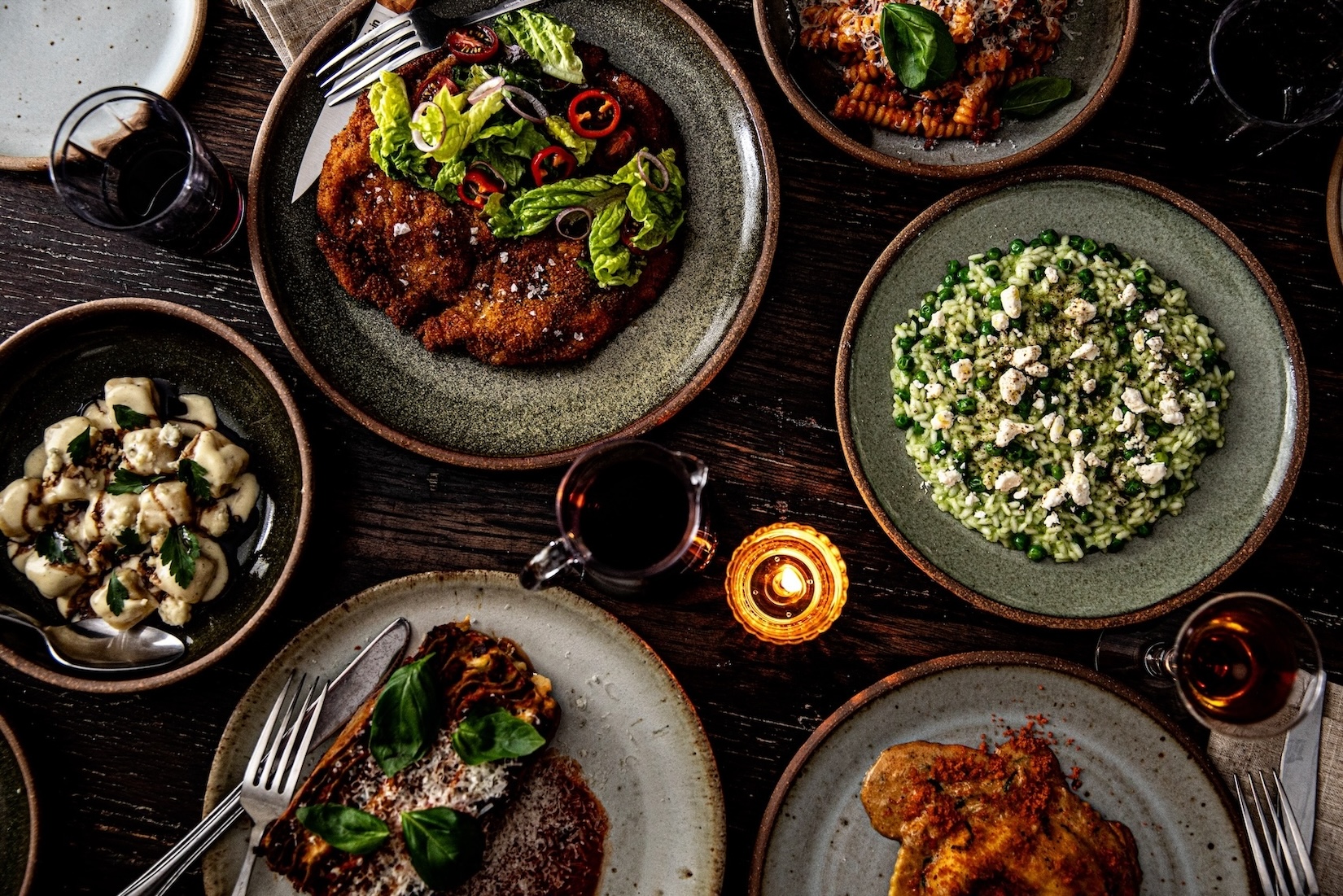 Fresh pastas and wood fired dishes at Cane Pazzo in Charleston, SC