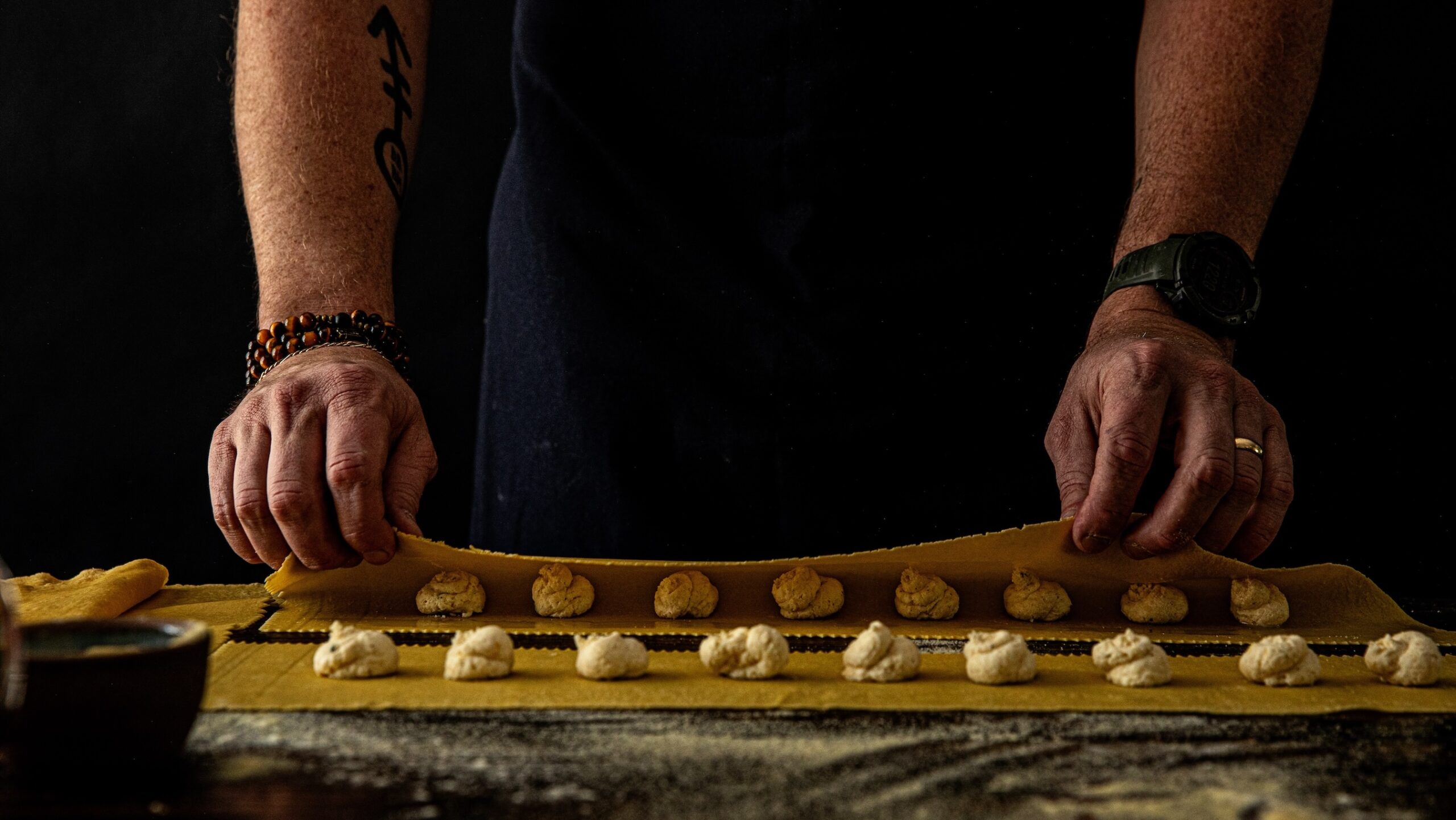 Chef Mark Bolchoz making Agnolotti by Hand