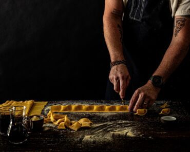 Chef Mark Bolchoz making agnolotti